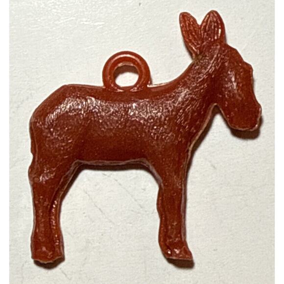 Vintage Cracker Jack Red Donkey Celluloid Charm 1D - Picture 2 of 2